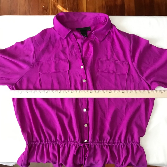 LANE BRYANT Peplum Button Down Blouse Purple Fushia Top Women’s Plus Size 14 1X - Picture 11 of 16